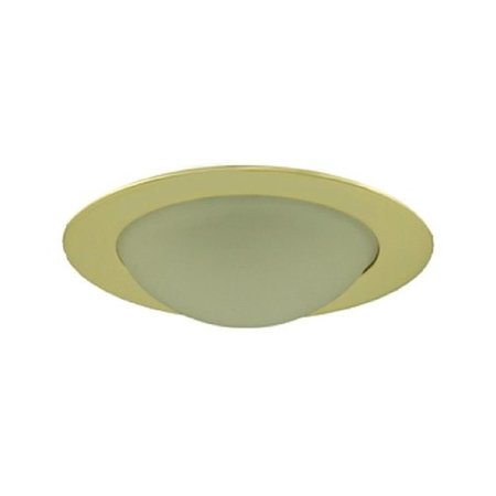 GORGEOUSGLOW Aperture Low Voltage Shower Trim with Frosted Dome Polished Brass Finish 3 in. GO331477